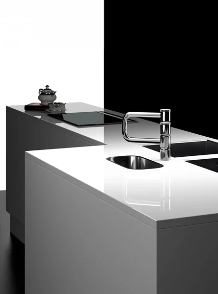 Rubinetto da cucina bianco e nero