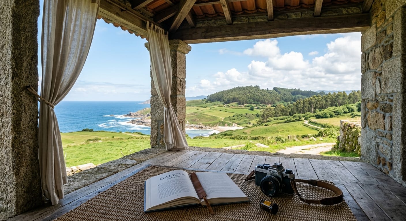 Veranda in pietra con vista sulla costa